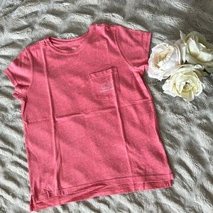 Vineyard Vines Pink Whale 🐳 T-Shirt Top Short Sleeves Front Pocket XS